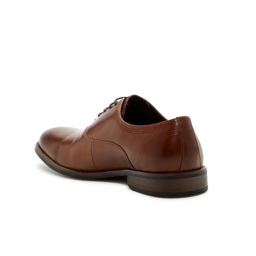 Reaction by Kenneth Cole Men's Brown Jean-ial Leather Derby Oxford’s